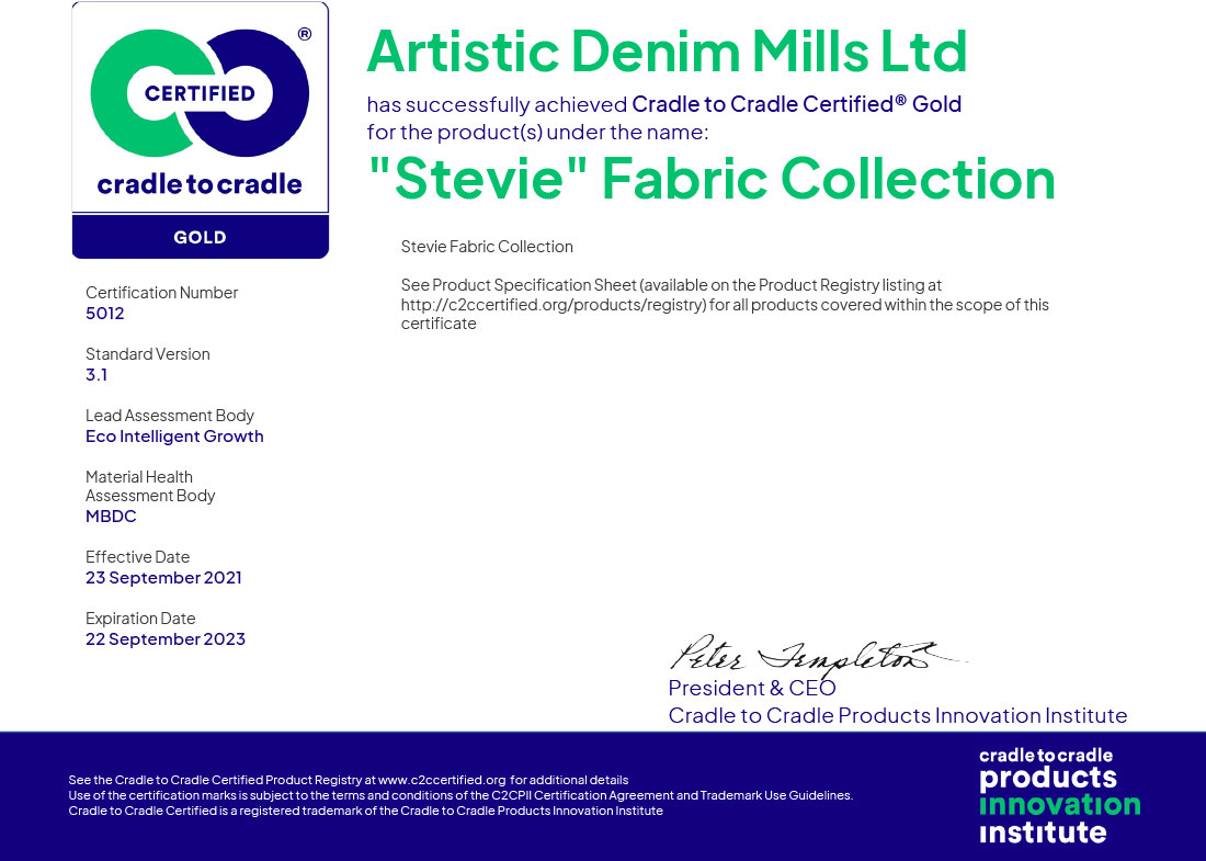 BCI certified denim manufacturer, Artistic Denim Mills